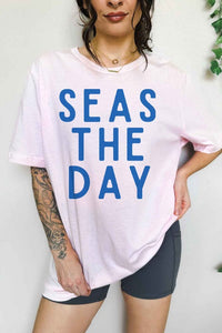 SEAS THE DAY OVERSIZED GRAPHIC TEE