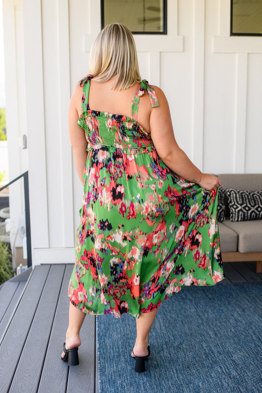 A Little While Longer Dress in Green - Happily Ever Atchison Shop Co.