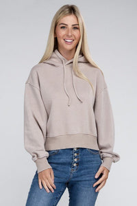 Acid Wash Fleece Hoodie - Happily Ever Atchison Shop Co.