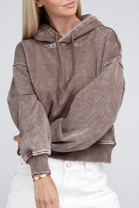 Acid Wash Fleece Hoodie - Happily Ever Atchison Shop Co.