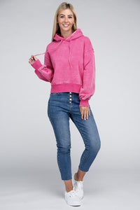 Acid Wash Fleece Hoodie - Happily Ever Atchison Shop Co.