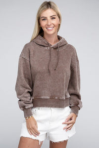 Acid Wash Fleece Hoodie - Happily Ever Atchison Shop Co.