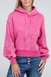 Acid Wash Fleece Hoodie - Happily Ever Atchison Shop Co.