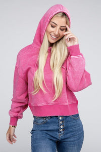 Acid Wash Fleece Hoodie - Happily Ever Atchison Shop Co.