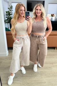 Acid Wash Wide Leg Sweatpants in Ash Mocha - Happily Ever Atchison Shop Co.