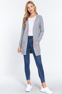 ACTIVE BASIC Open Front Long Sleeve Cardigan - Happily Ever Atchison Shop Co.