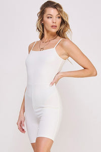 ACTIVE SPAGHETTI STRAP FITTED UNITARD ROMPER - Happily Ever Atchison Shop Co.