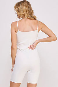 ACTIVE SPAGHETTI STRAP FITTED UNITARD ROMPER - Happily Ever Atchison Shop Co.