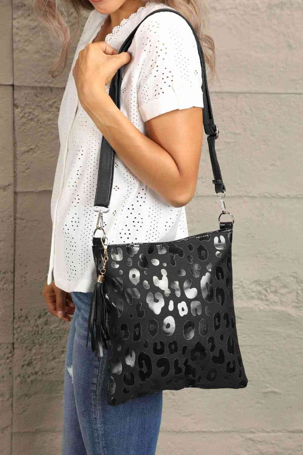 Adored PU Leather Shoulder Bag with Tassel - Happily Ever Atchison Shop Co.
