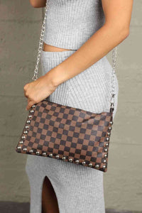 Adored PU Leather Studded Shoulder Bag - Happily Ever Atchison Shop Co.