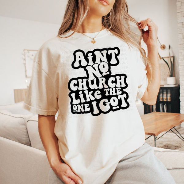 AINT NO CHURCH GRAPHIC TEE - Happily Ever Atchison Shop Co.