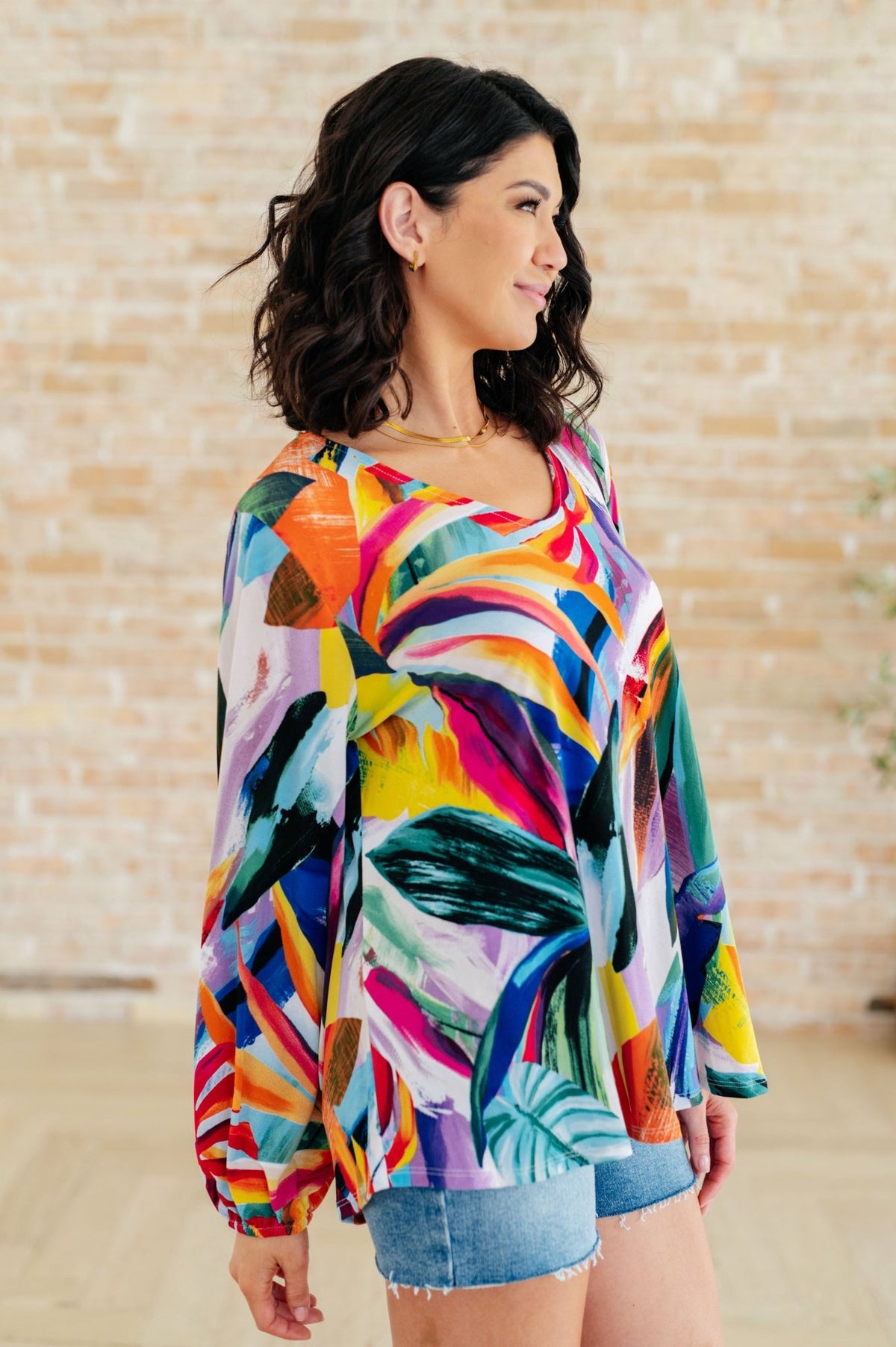 All Over The World Scoop Neck Blouse - Happily Ever Atchison Shop Co.