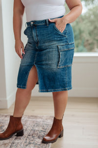 Always Be There Cargo Denim Skirt - Happily Ever Atchison Shop Co.