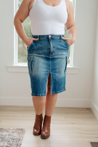 Always Be There Cargo Denim Skirt - Happily Ever Atchison Shop Co.