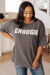 Always Enough Graphic Tee in Charcoal - Happily Ever Atchison Shop Co.