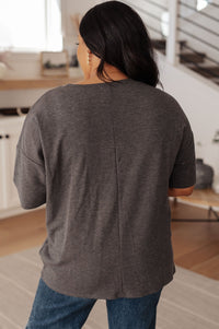 Always Enough Graphic Tee in Charcoal - Happily Ever Atchison Shop Co.