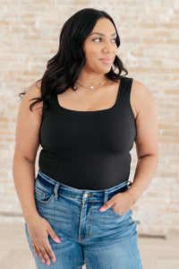 Always Right Square Neck Tank in Black - Happily Ever Atchison Shop Co.