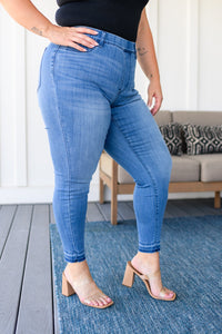 Amanda High Rise Pull on Release Hem Skinny Jeans - Happily Ever Atchison Shop Co.