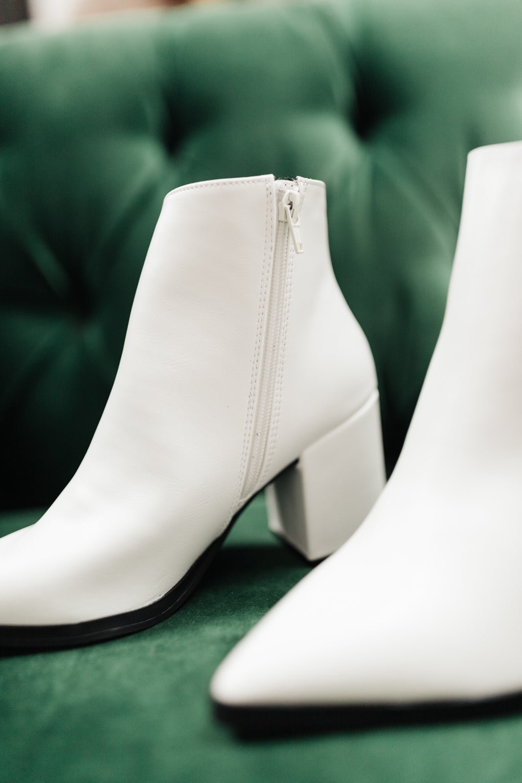 Amari Ankle Boots in White - Happily Ever Atchison Shop Co.