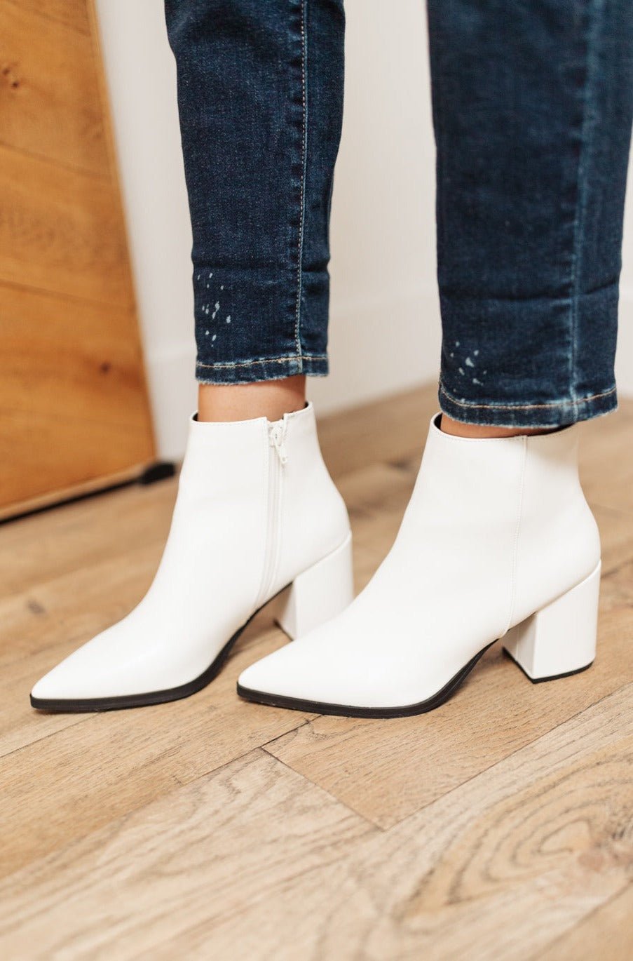 Amari Ankle Boots in White - Happily Ever Atchison Shop Co.