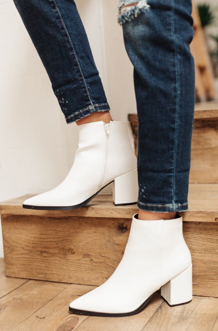 Amari Ankle Boots in White - Happily Ever Atchison Shop Co.
