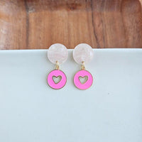 Amora Heart Earrings - Pink - Happily Ever Atchison Shop Co.