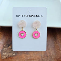 Amora Heart Earrings - Pink - Happily Ever Atchison Shop Co.