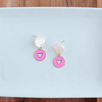 Amora Heart Earrings - Pink - Happily Ever Atchison Shop Co.