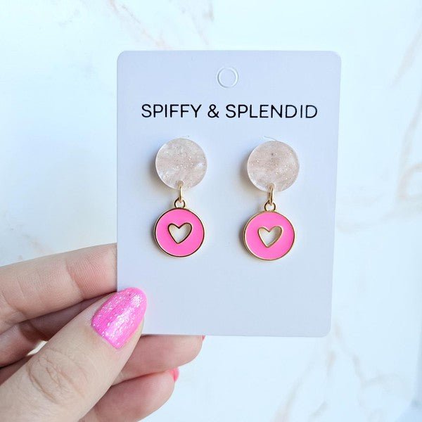 Amora Heart Earrings - Pink - Happily Ever Atchison Shop Co.