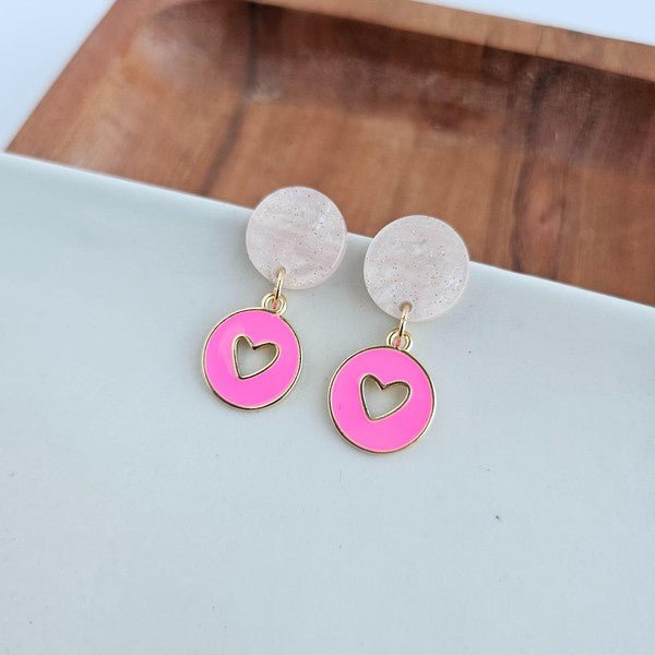 Amora Heart Earrings - Pink - Happily Ever Atchison Shop Co.