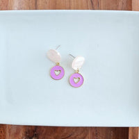 Amora Heart Earrings - Purple - Happily Ever Atchison Shop Co.