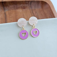 Amora Heart Earrings - Purple - Happily Ever Atchison Shop Co.