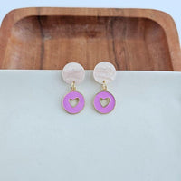 Amora Heart Earrings - Purple - Happily Ever Atchison Shop Co.