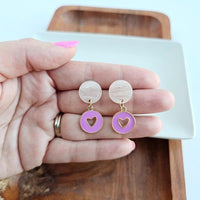 Amora Heart Earrings - Purple - Happily Ever Atchison Shop Co.