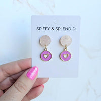 Amora Heart Earrings - Purple - Happily Ever Atchison Shop Co.