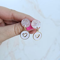 Amora Heart Earrings - White - Happily Ever Atchison Shop Co.