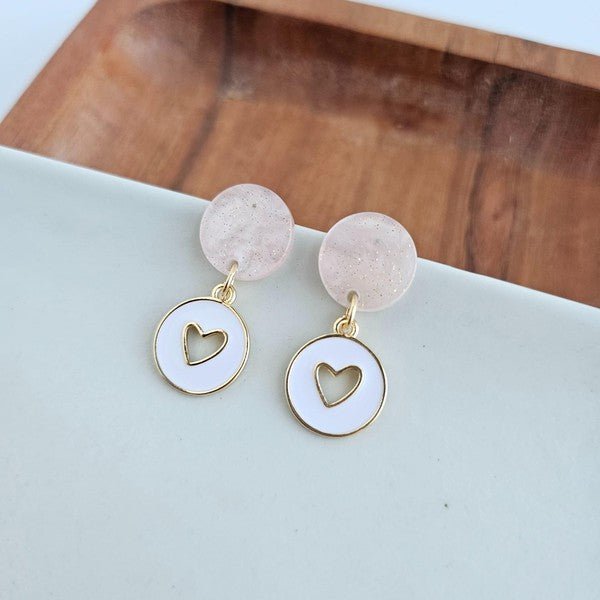 Amora Heart Earrings - White - Happily Ever Atchison Shop Co.