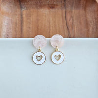 Amora Heart Earrings - White - Happily Ever Atchison Shop Co.