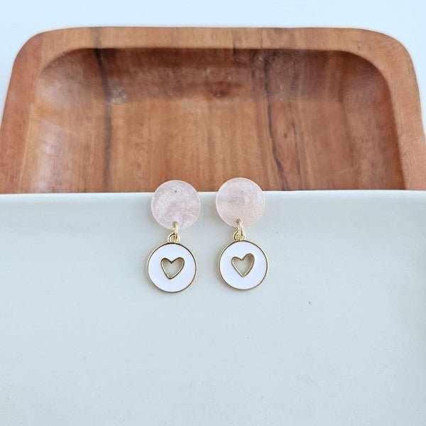 Amora Heart Earrings - White - Happily Ever Atchison Shop Co.