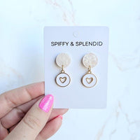 Amora Heart Earrings - White - Happily Ever Atchison Shop Co.