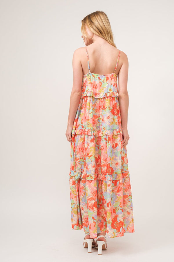 And The Why Floral Ruffled Tiered Maxi Cami Dress - Happily Ever Atchison Shop Co.