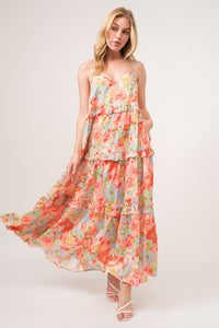 And The Why Floral Ruffled Tiered Maxi Cami Dress - Happily Ever Atchison Shop Co.