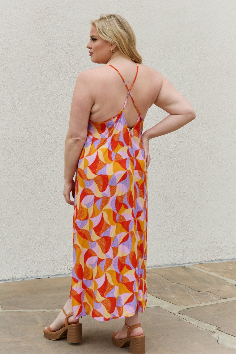 And The Why Full Size Printed Sleeveless Maxi Dress - Happily Ever Atchison Shop Co.