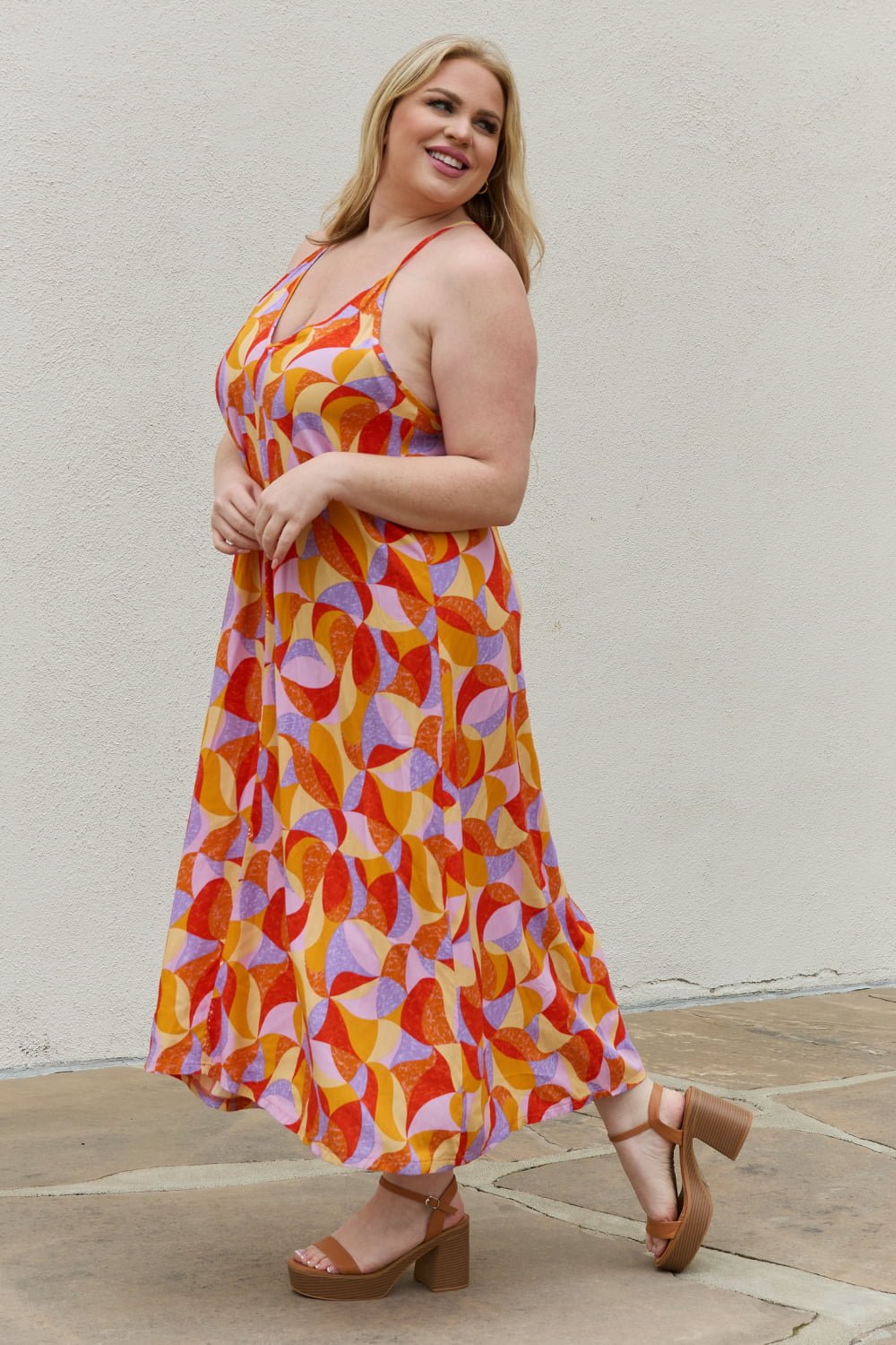 And The Why Full Size Printed Sleeveless Maxi Dress - Happily Ever Atchison Shop Co.