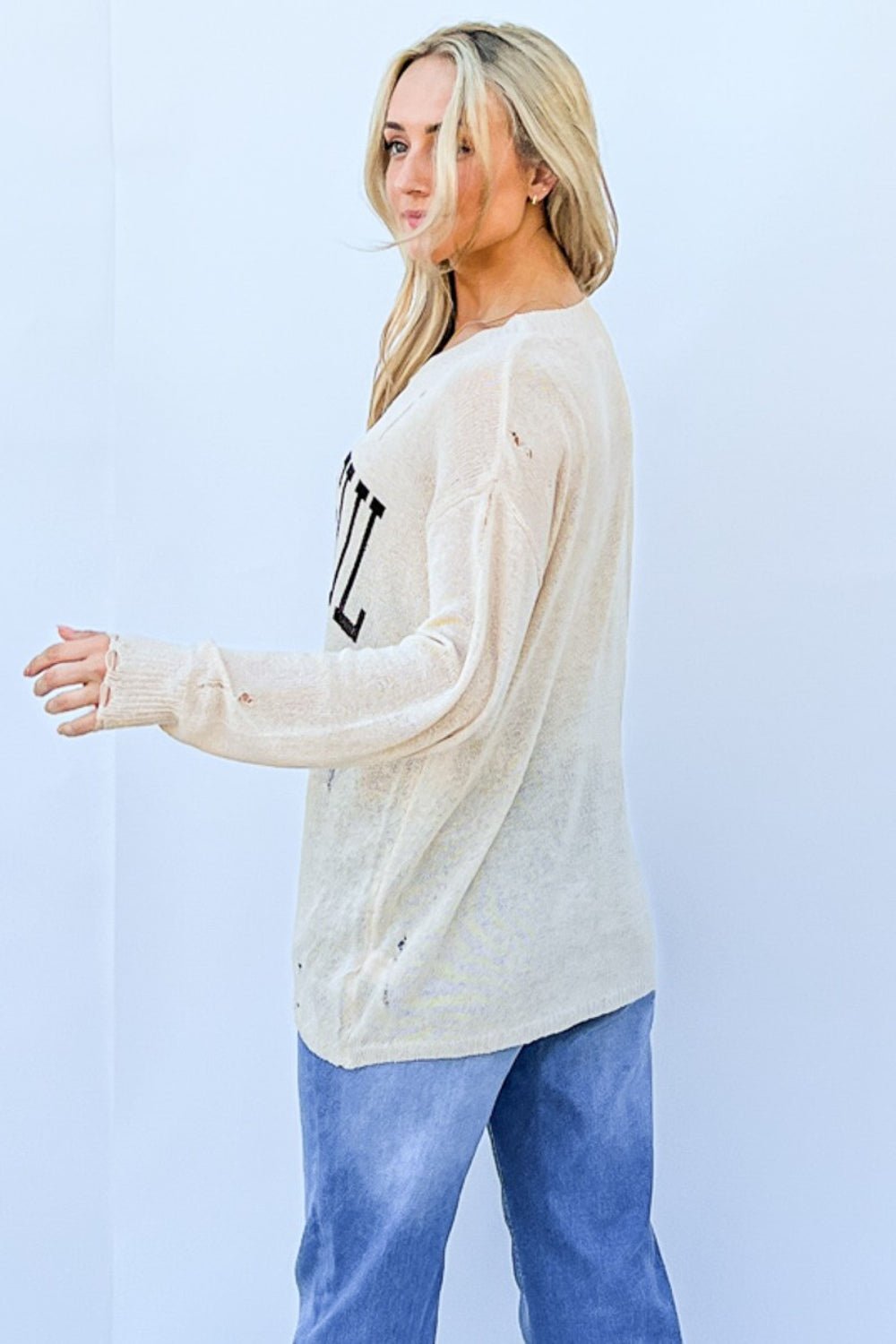 And The Why GRATEFUL Long Sleeve Knit Top - Happily Ever Atchison Shop Co.