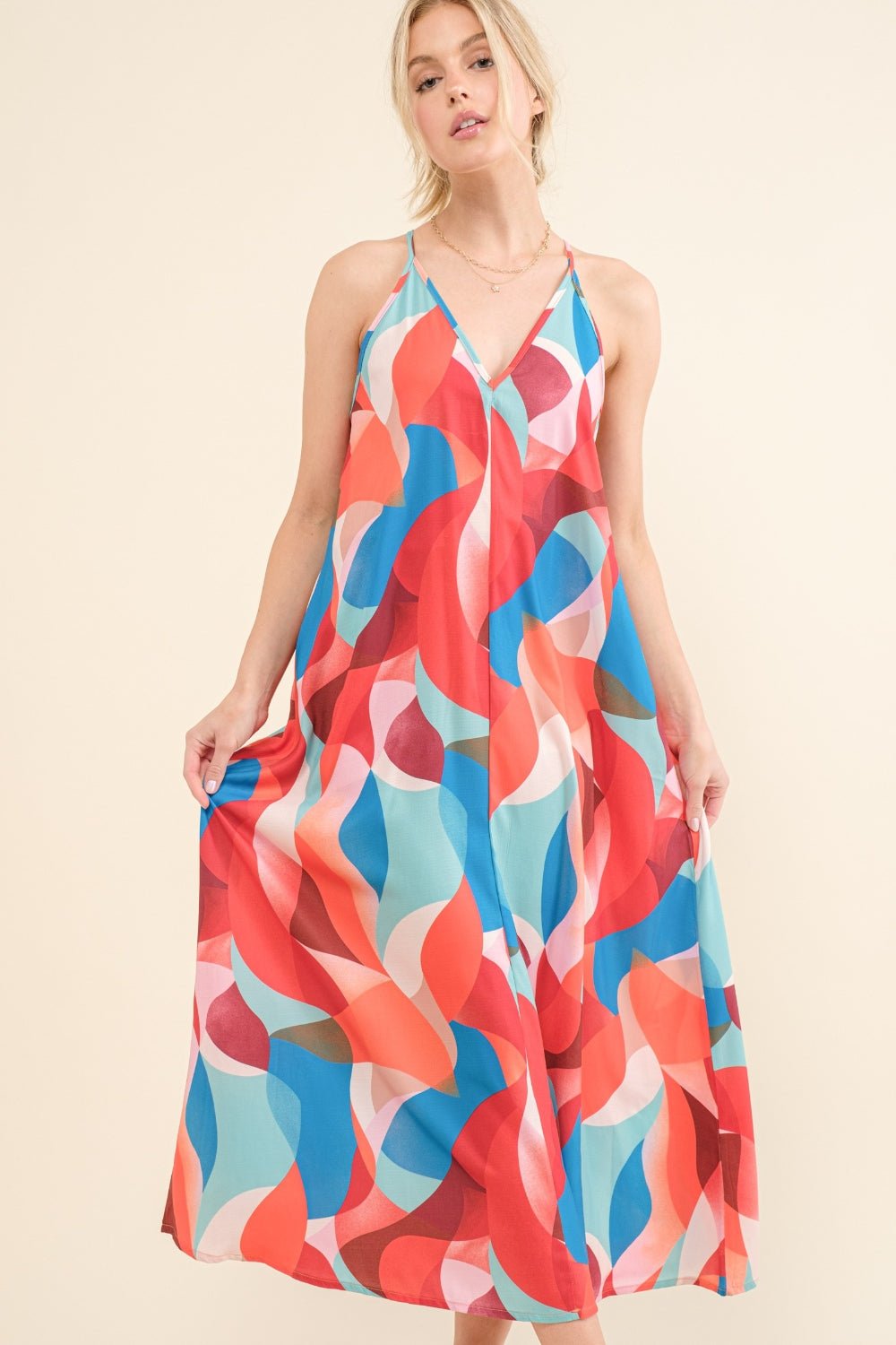 And the Why Printed Crisscross Back Cami Dress - Happily Ever Atchison Shop Co.