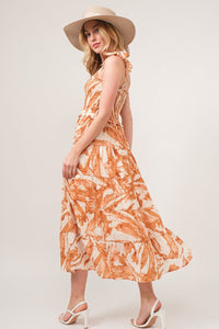 And The Why Tie Shoulder Smocked Midi Tiered Dress - Happily Ever Atchison Shop Co.