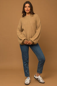 Balloon Sleeve Braid Sweater - Happily Ever Atchison Shop Co.