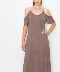 BAMBOO COLD SHOULDER MAXI DRESS - Happily Ever Atchison Shop Co.