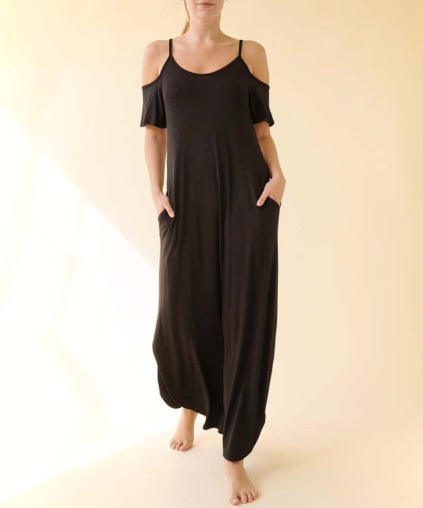 BAMBOO COLD SHOULDER MAXI DRESS - Happily Ever Atchison Shop Co.